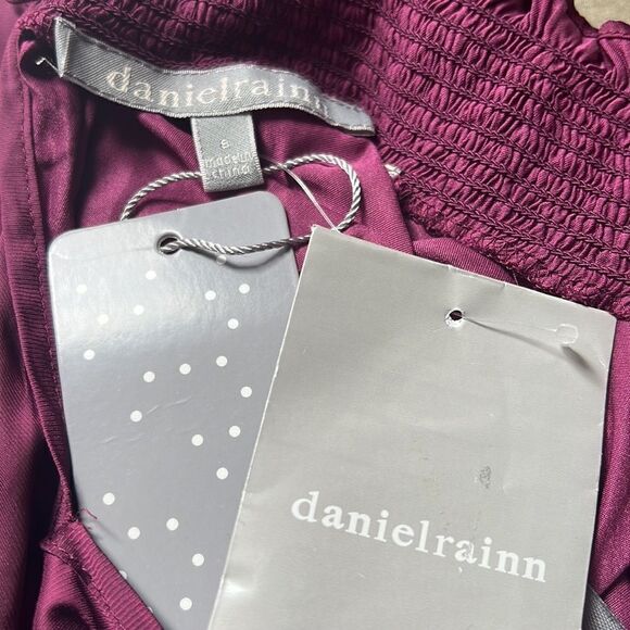 Stitch Fix Daniel Rainn Blouse Womens Small Burgundy Long Sleeve Gathered Top - Picture 6 of 6